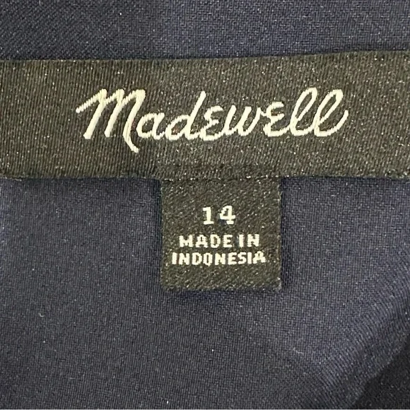 Madewell Flutter Sleeve Navy Sugar Dot Dress - Picture 7 of 8